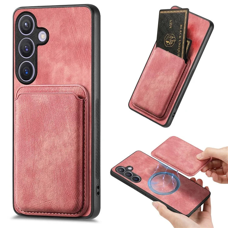 D12 For Samsung Galaxy S24 Bump Proof Phone Cover with Detachable Magnetic Card Case
