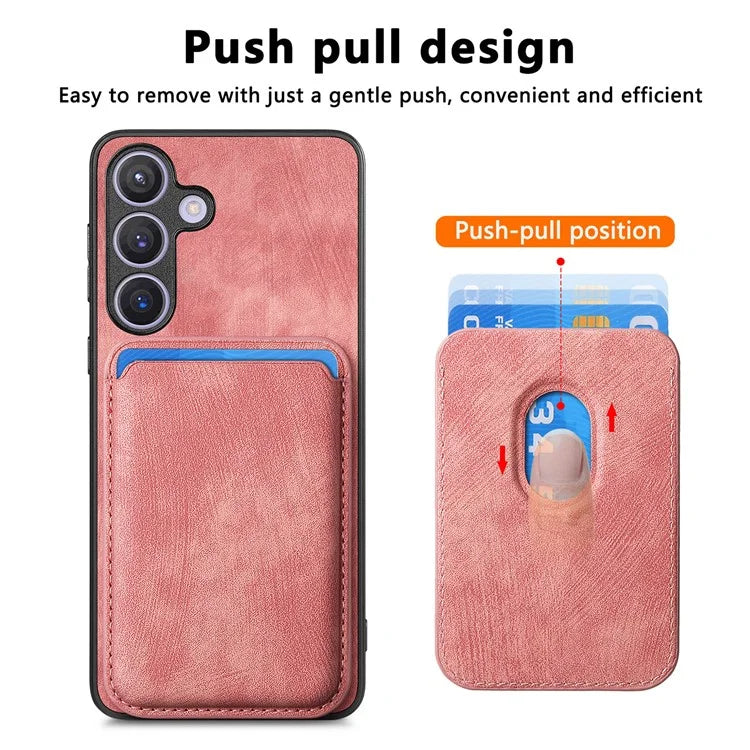 D12 For Samsung Galaxy S24 Bump Proof Phone Cover with Detachable Magnetic Card Case
