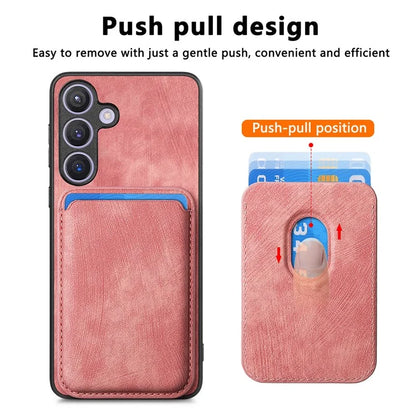 D12 For Samsung Galaxy S24 Bump Proof Phone Cover with Detachable Magnetic Card Case