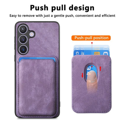 D12 For Samsung Galaxy S24 Bump Proof Phone Cover with Detachable Magnetic Card Case