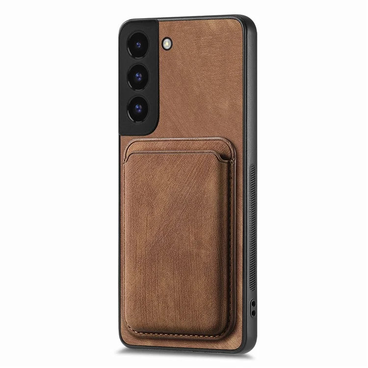 D12 For Samsung Galaxy S22+ 5G Anti-fall Phone Cover with Detachable Magnetic Card Case