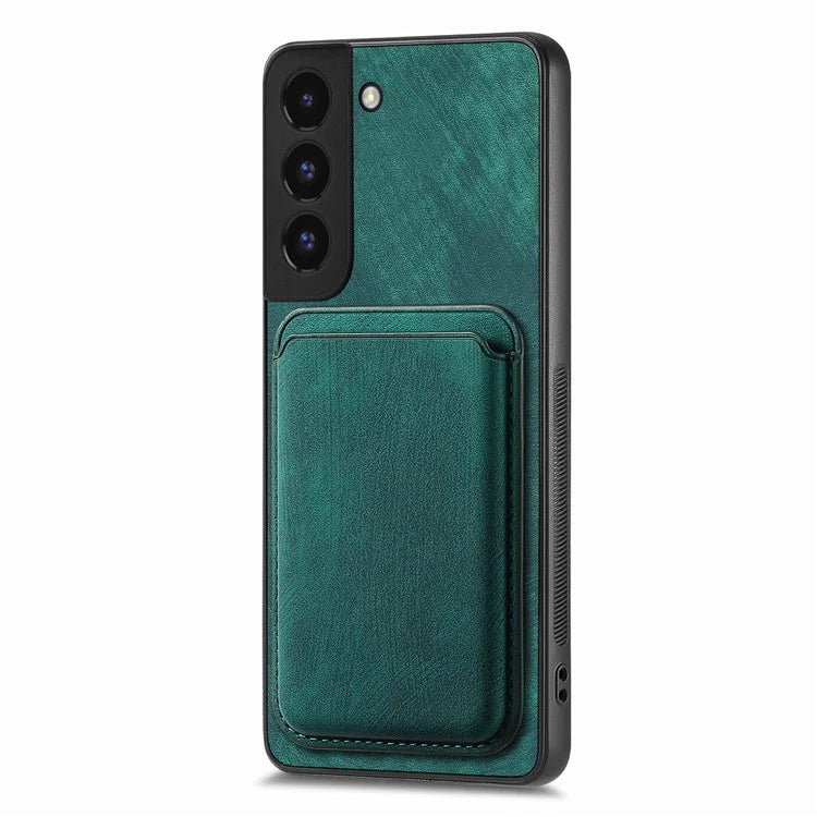 D12 For Samsung Galaxy S22+ 5G Anti-fall Phone Cover with Detachable Magnetic Card Case