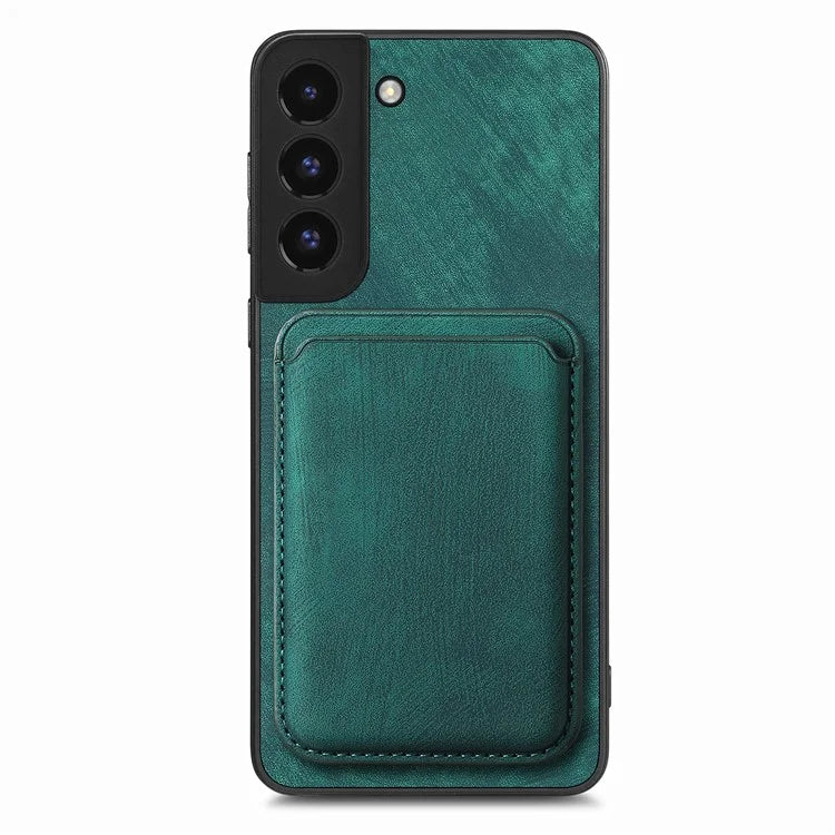 D12 For Samsung Galaxy S22+ 5G Anti-fall Phone Cover with Detachable Magnetic Card Case