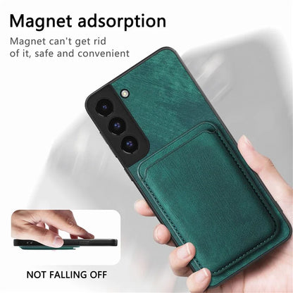 D12 For Samsung Galaxy S22+ 5G Anti-fall Phone Cover with Detachable Magnetic Card Case