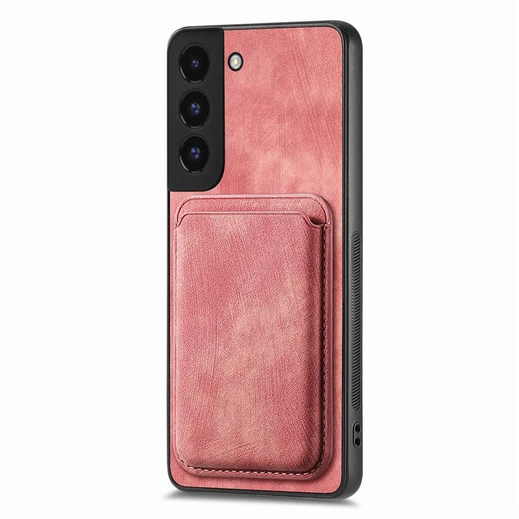 D12 For Samsung Galaxy S22+ 5G Anti-fall Phone Cover with Detachable Magnetic Card Case