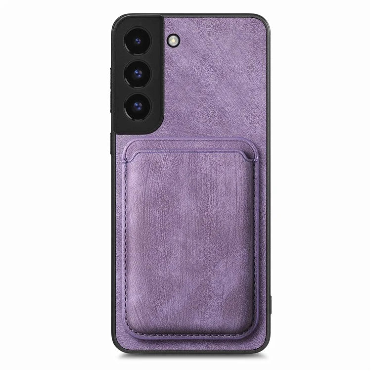 D12 For Samsung Galaxy S22+ 5G Anti-fall Phone Cover with Detachable Magnetic Card Case