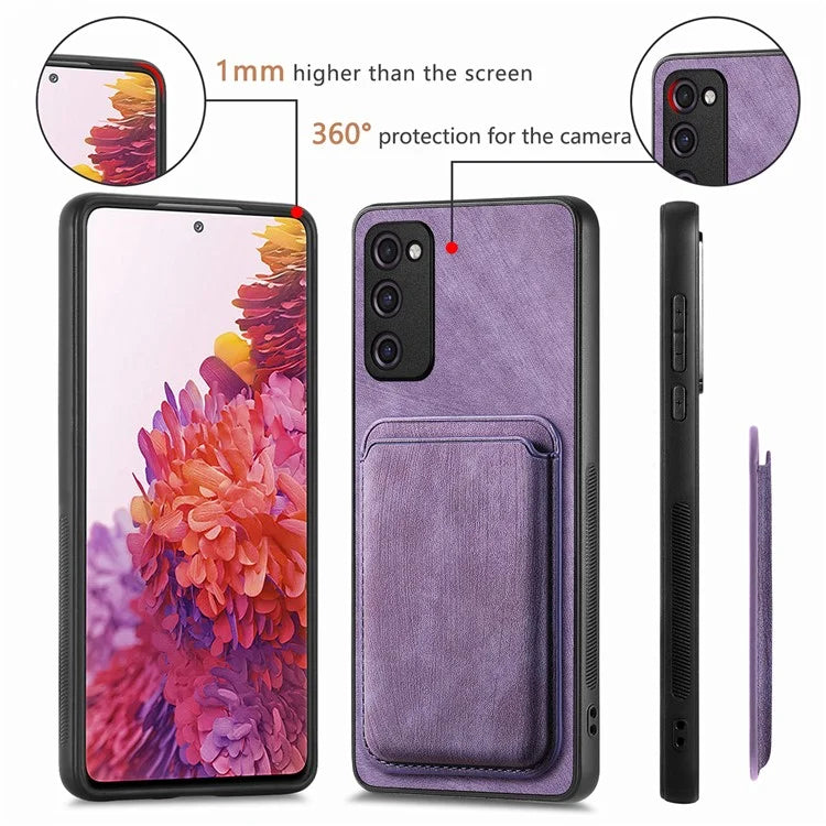 D12 For Samsung Galaxy S20 Lite / S20 FE / S20 FE 5G / S20 FE 2022 Case Detachable Card Case Shell