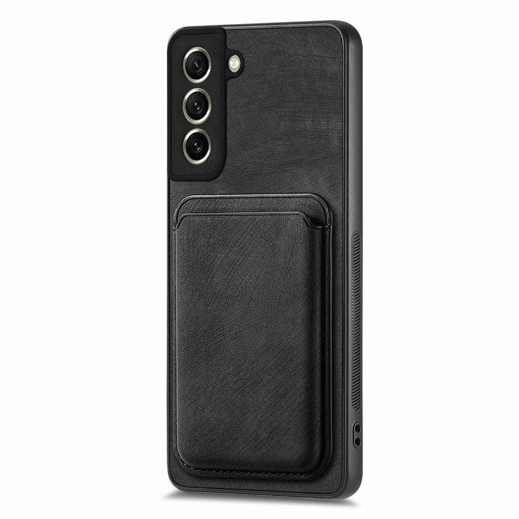 D12 For Samsung Galaxy S21 FE 5G Mobile Phone PU+TPU Cover with Detachable Magnetic Card Case