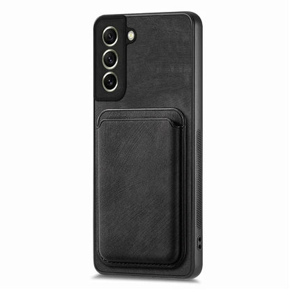 D12 For Samsung Galaxy S21 FE 5G Mobile Phone PU+TPU Cover with Detachable Magnetic Card Case