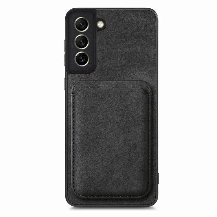 D12 For Samsung Galaxy S21 FE 5G Mobile Phone PU+TPU Cover with Detachable Magnetic Card Case