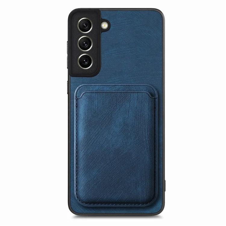 D12 For Samsung Galaxy S21 FE 5G Mobile Phone PU+TPU Cover with Detachable Magnetic Card Case