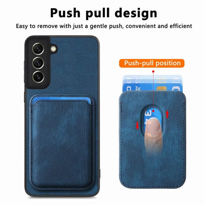D12 For Samsung Galaxy S21 FE 5G Mobile Phone PU+TPU Cover with Detachable Magnetic Card Case