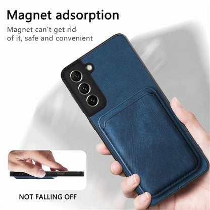 D12 For Samsung Galaxy S21 FE 5G Mobile Phone PU+TPU Cover with Detachable Magnetic Card Case