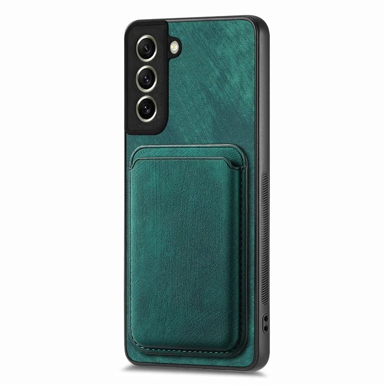 D12 For Samsung Galaxy S21 FE 5G Mobile Phone PU+TPU Cover with Detachable Magnetic Card Case