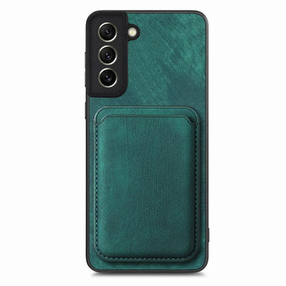 D12 For Samsung Galaxy S21 FE 5G Mobile Phone PU+TPU Cover with Detachable Magnetic Card Case