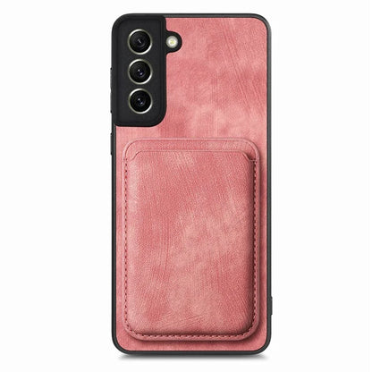D12 For Samsung Galaxy S21 FE 5G Mobile Phone PU+TPU Cover with Detachable Magnetic Card Case