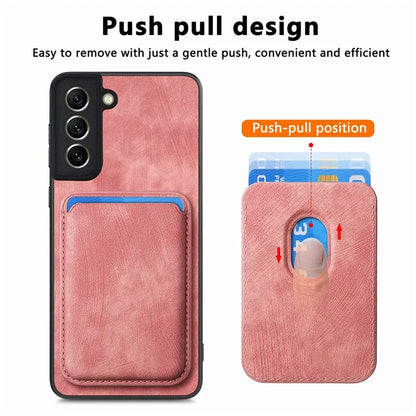 D12 For Samsung Galaxy S21 FE 5G Mobile Phone PU+TPU Cover with Detachable Magnetic Card Case