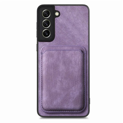 D12 For Samsung Galaxy S21 FE 5G Mobile Phone PU+TPU Cover with Detachable Magnetic Card Case