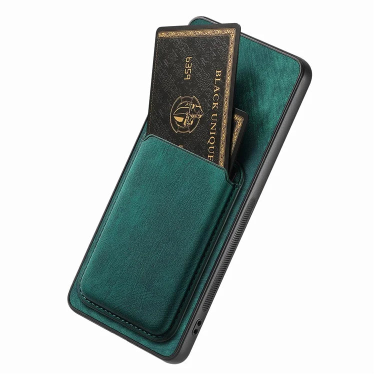 D12 For Samsung Galaxy S21 Ultra 5G Case Retro Texture Magnetic Card Holder Phone Cover