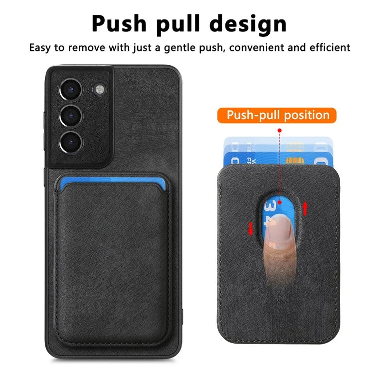 D12 For Samsung Galaxy S21 4G / 5G Detachable Magnetic Card Case Mobile Phone Cover