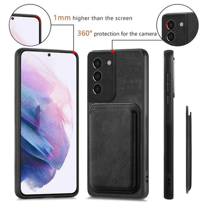 D12 For Samsung Galaxy S21 4G / 5G Detachable Magnetic Card Case Mobile Phone Cover