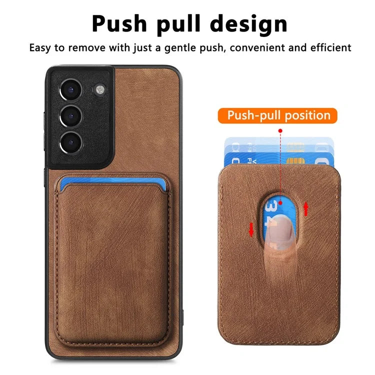 D12 For Samsung Galaxy S21 4G / 5G Detachable Magnetic Card Case Mobile Phone Cover