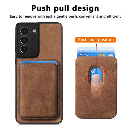 D12 For Samsung Galaxy S21 4G / 5G Detachable Magnetic Card Case Mobile Phone Cover