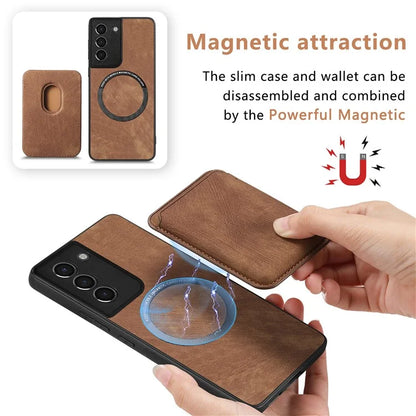 D12 For Samsung Galaxy S21 4G / 5G Detachable Magnetic Card Case Mobile Phone Cover