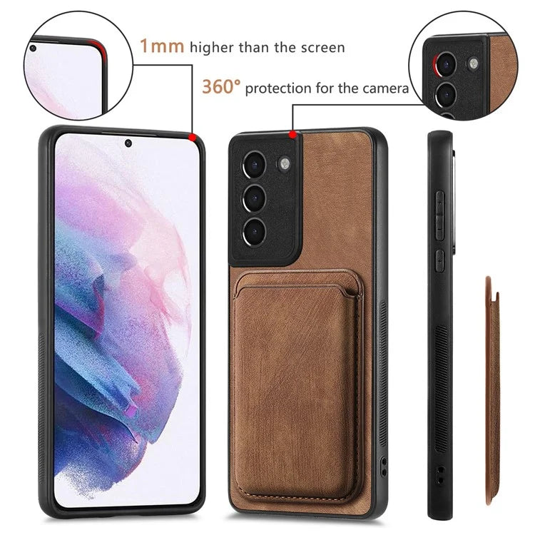 D12 For Samsung Galaxy S21 4G / 5G Detachable Magnetic Card Case Mobile Phone Cover