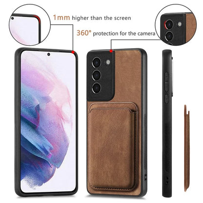D12 For Samsung Galaxy S21 4G / 5G Detachable Magnetic Card Case Mobile Phone Cover