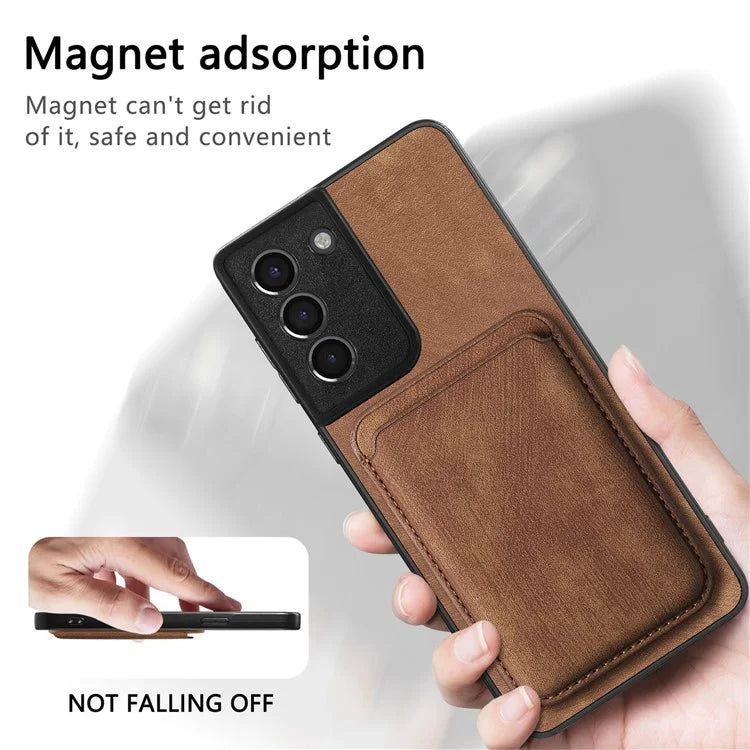 D12 For Samsung Galaxy S21 4G / 5G Detachable Magnetic Card Case Mobile Phone Cover
