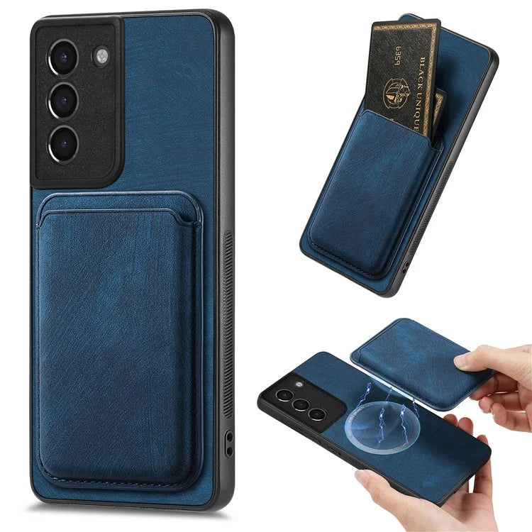 D12 For Samsung Galaxy S21 4G / 5G Detachable Magnetic Card Case Mobile Phone Cover