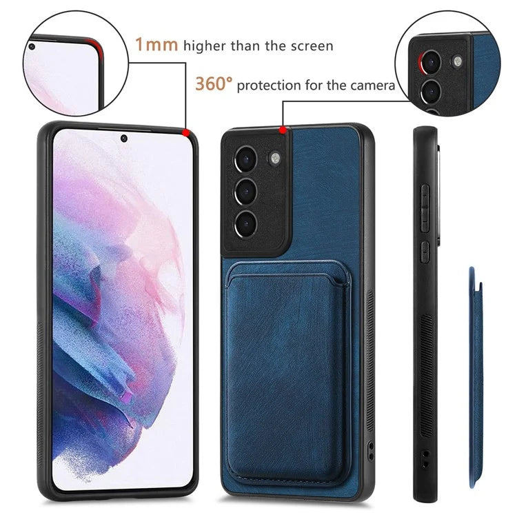 D12 For Samsung Galaxy S21 4G / 5G Detachable Magnetic Card Case Mobile Phone Cover
