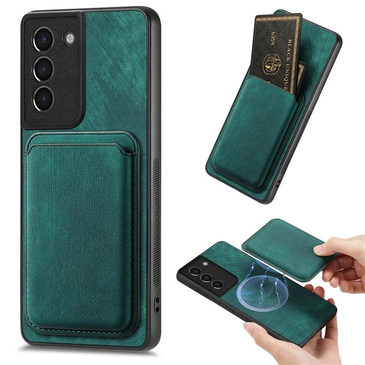 D12 For Samsung Galaxy S21 4G / 5G Detachable Magnetic Card Case Mobile Phone Cover