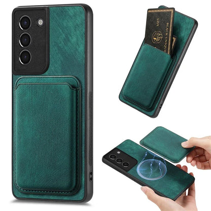 D12 For Samsung Galaxy S21 4G / 5G Detachable Magnetic Card Case Mobile Phone Cover