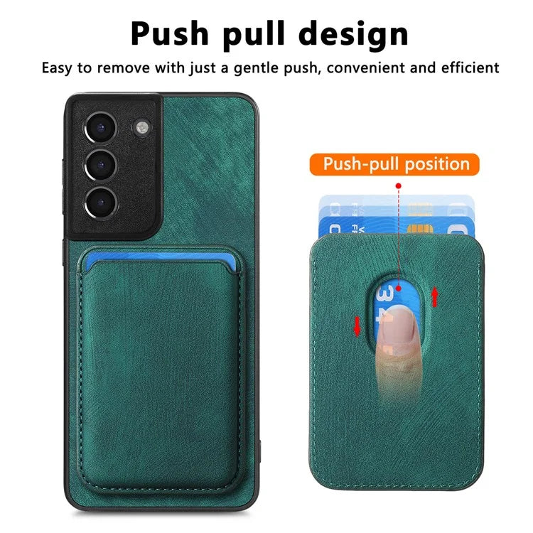 D12 For Samsung Galaxy S21 4G / 5G Detachable Magnetic Card Case Mobile Phone Cover