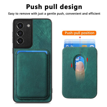 D12 For Samsung Galaxy S21 4G / 5G Detachable Magnetic Card Case Mobile Phone Cover