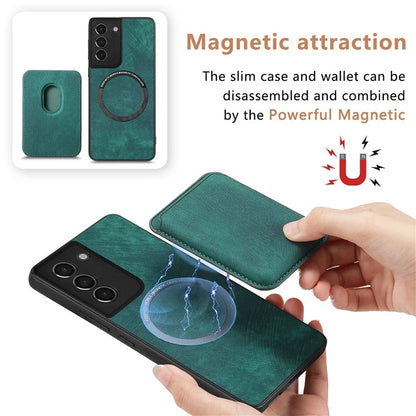 D12 For Samsung Galaxy S21 4G / 5G Detachable Magnetic Card Case Mobile Phone Cover