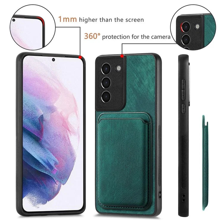 D12 For Samsung Galaxy S21 4G / 5G Detachable Magnetic Card Case Mobile Phone Cover