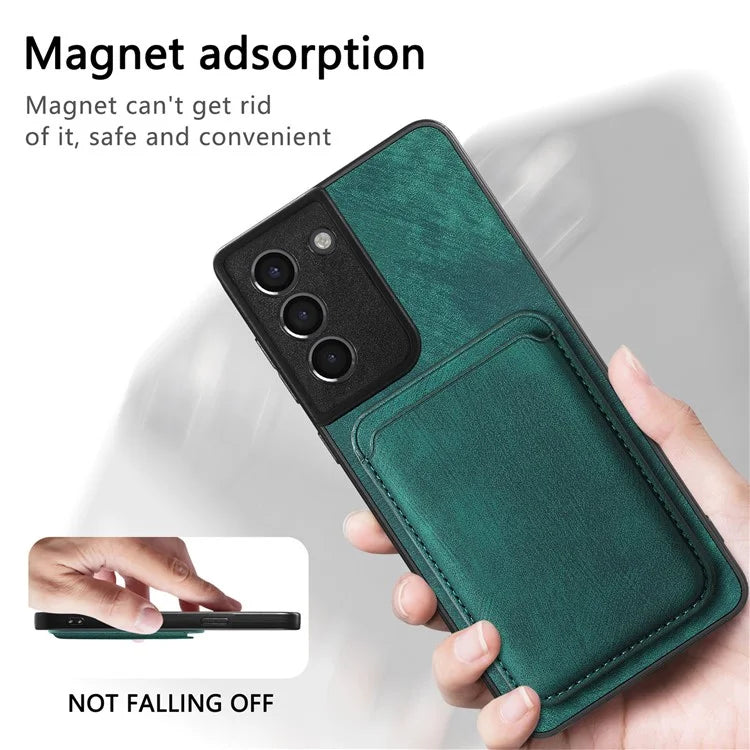 D12 For Samsung Galaxy S21 4G / 5G Detachable Magnetic Card Case Mobile Phone Cover