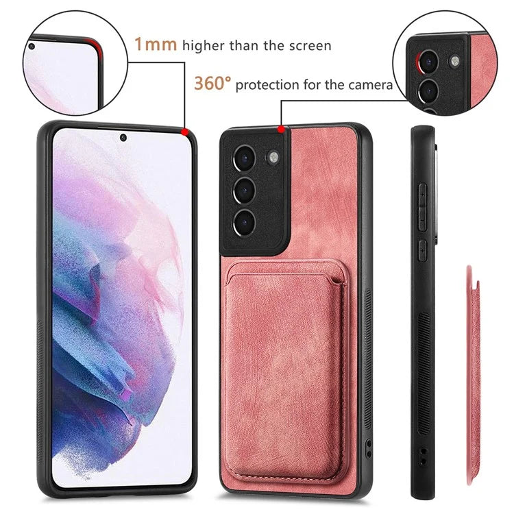 D12 For Samsung Galaxy S21 4G / 5G Detachable Magnetic Card Case Mobile Phone Cover