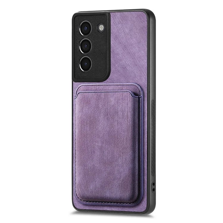 D12 For Samsung Galaxy S21 4G / 5G Detachable Magnetic Card Case Mobile Phone Cover