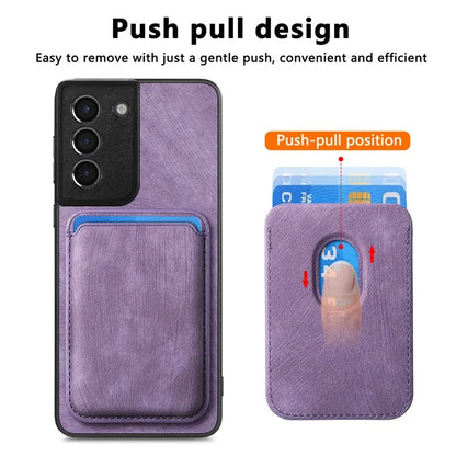 D12 For Samsung Galaxy S21 4G / 5G Detachable Magnetic Card Case Mobile Phone Cover