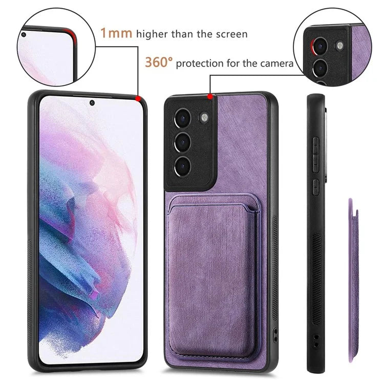 D12 For Samsung Galaxy S21 4G / 5G Detachable Magnetic Card Case Mobile Phone Cover