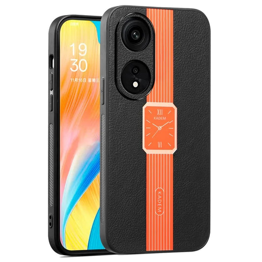 KADEM For Oppo Reno8 T 5G / A1 Pro 5G Case Leather+TPU+Acrylic Smartphone Anti-scratch Cover