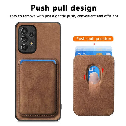 D12 For Samsung Galaxy A13 4G Cell Phone Case Shock-absorbing Card Holder PU+TPU Cover