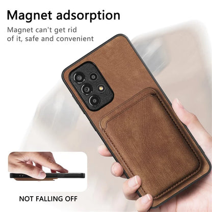 D12 For Samsung Galaxy A13 4G Cell Phone Case Shock-absorbing Card Holder PU+TPU Cover