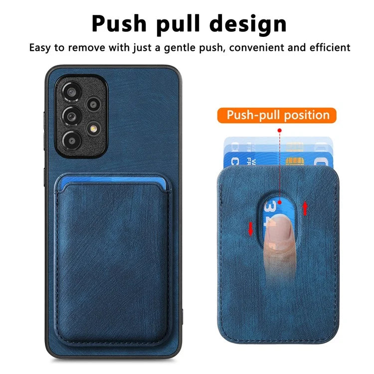 D12 For Samsung Galaxy A13 4G Cell Phone Case Shock-absorbing Card Holder PU+TPU Cover