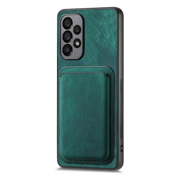 D12 For Samsung Galaxy A13 4G Cell Phone Case Shock-absorbing Card Holder PU+TPU Cover