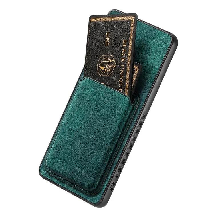 D12 For Samsung Galaxy A13 4G Cell Phone Case Shock-absorbing Card Holder PU+TPU Cover